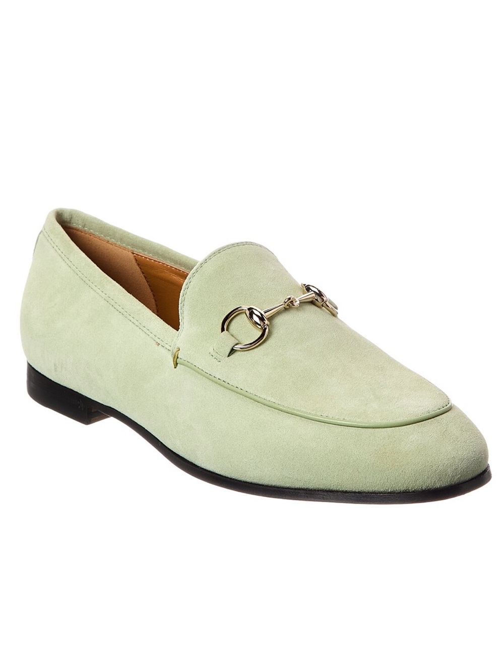 Gucci Women’s Suede Horsebit Loafers in Pale Mint